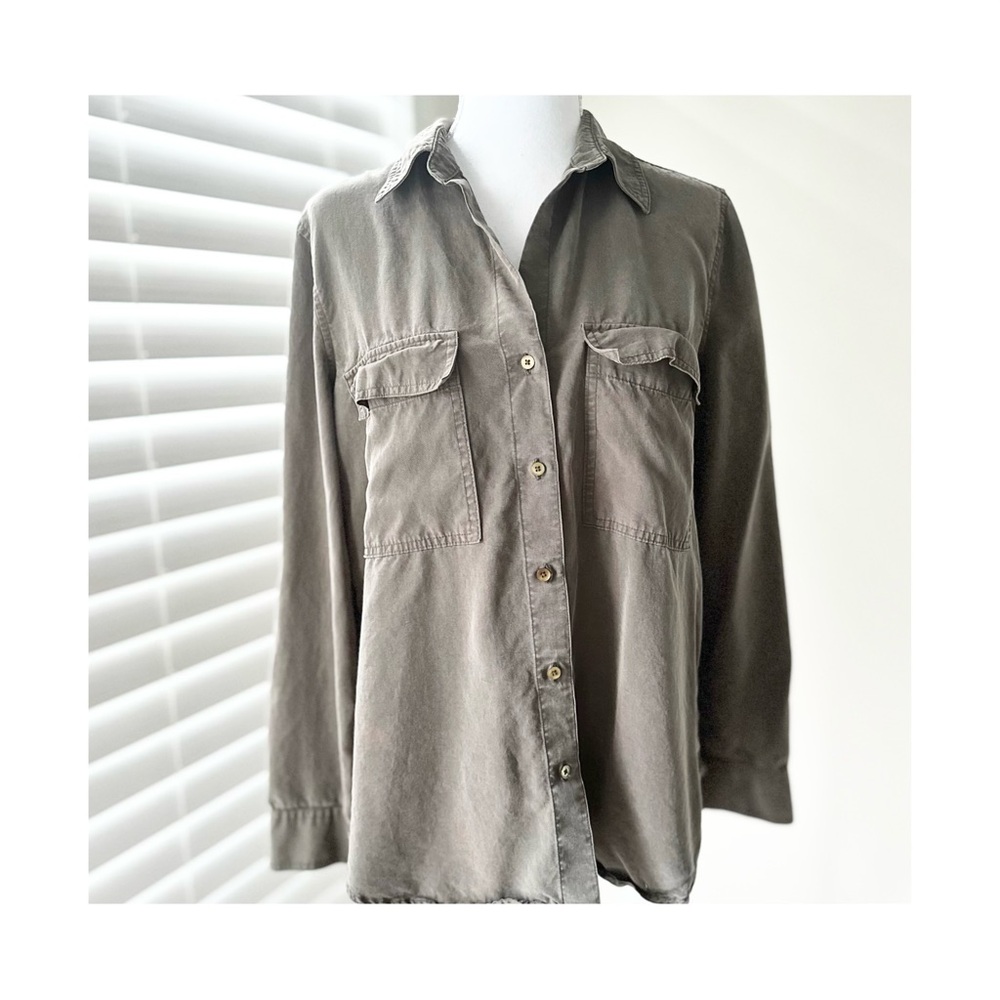 Babaton Casual Green Button Down Shirt